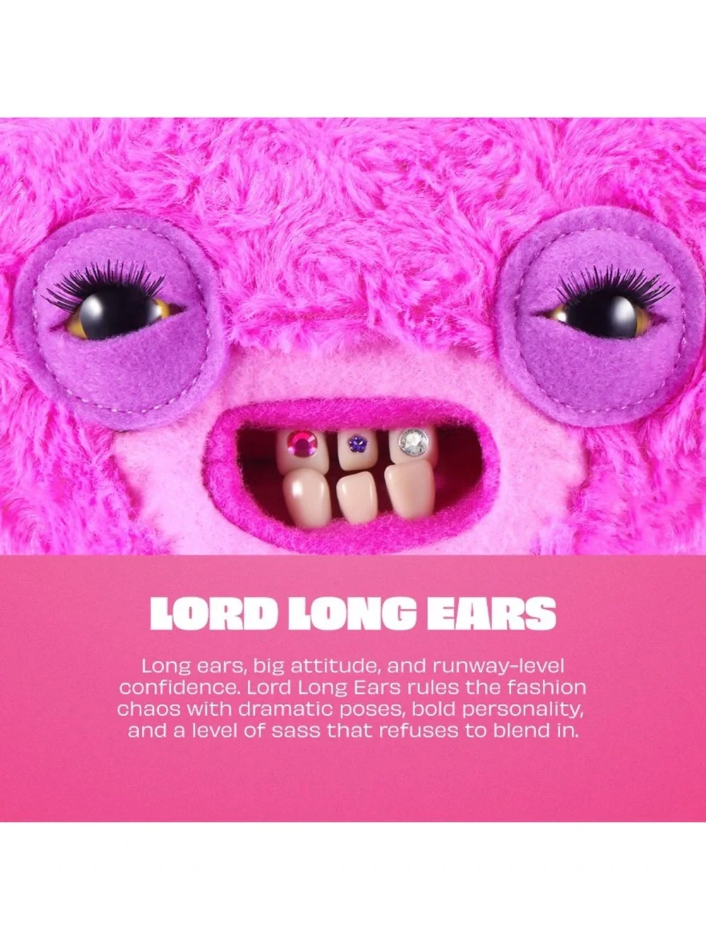ZURU Fuggler Baddies Lord Long Ears Pink Plush Toy NEW